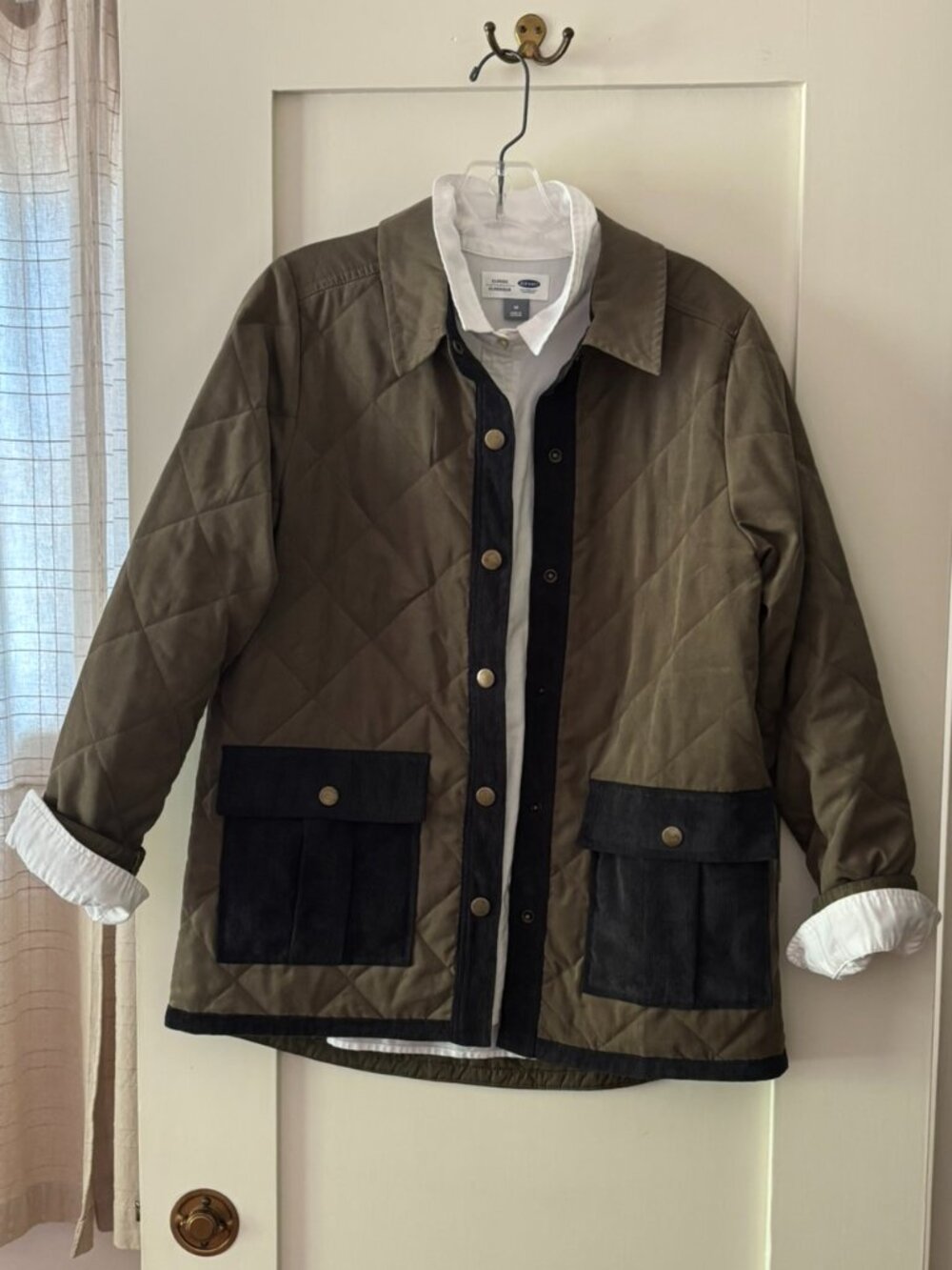 Hem & Thread Chore Barn Jacket Barn Coat Green Quilted Corduroy SMALL